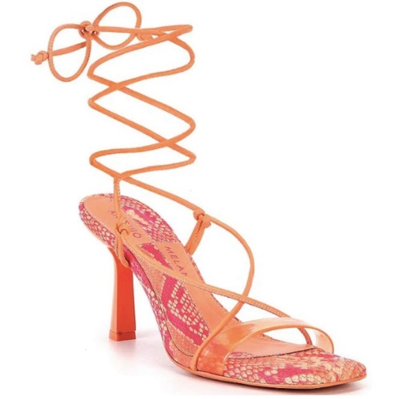 ANTONIO MELANI Shoes - NEW Antonio Melani Barden Lace-Up Sandals Size 7 Orange Coral Leather